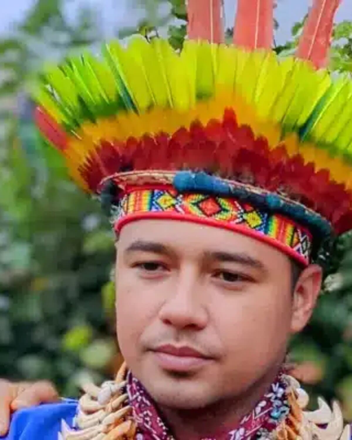 Taita Carlos Marmolejo in ceremonial regalia