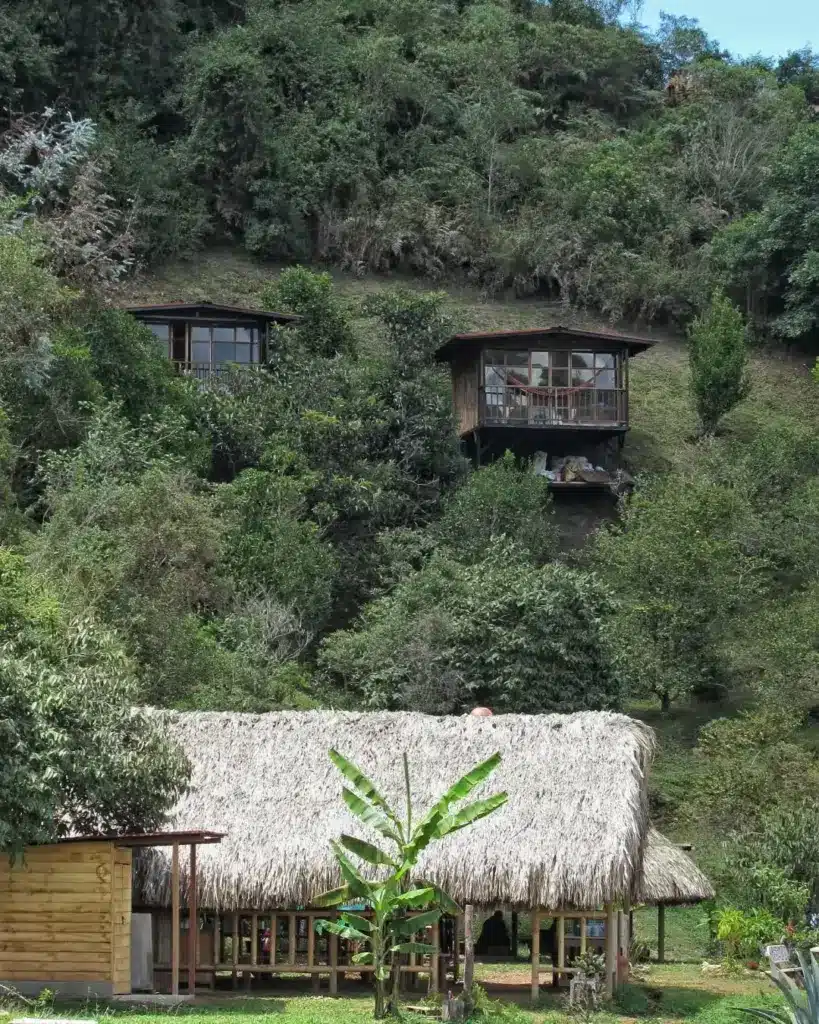 Yaogara cabins set into the hillside
