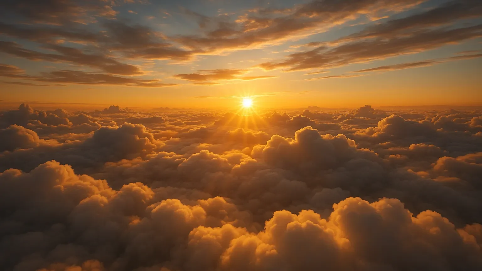 Majestic sunrise above the clouds in the Colombian mountains around Camino al Sol