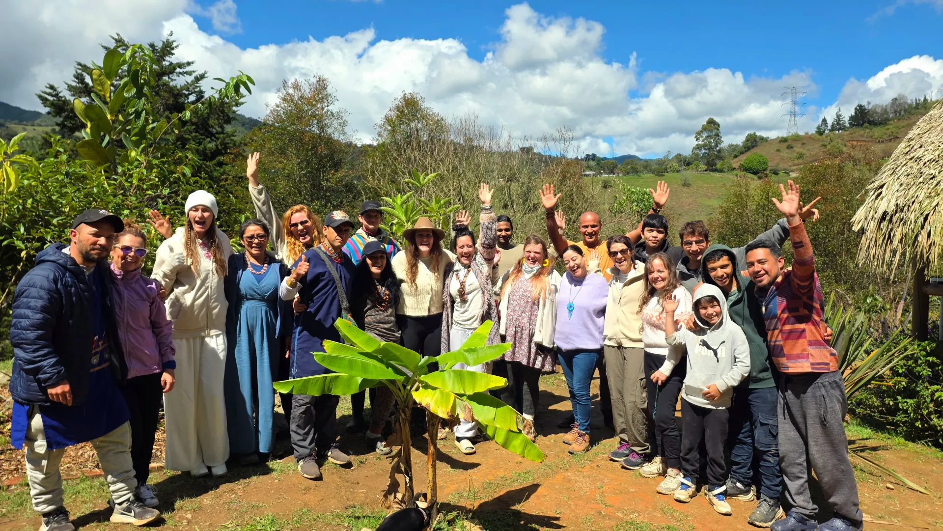 Group ceremony during a retreat at Camino al Sol